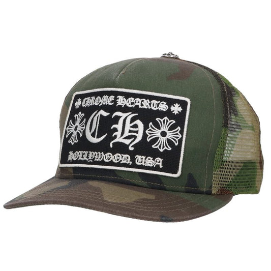 Chrome Hearts SIZE TRUCKER CAP CH Patch Hat Green x Silver Size ONE