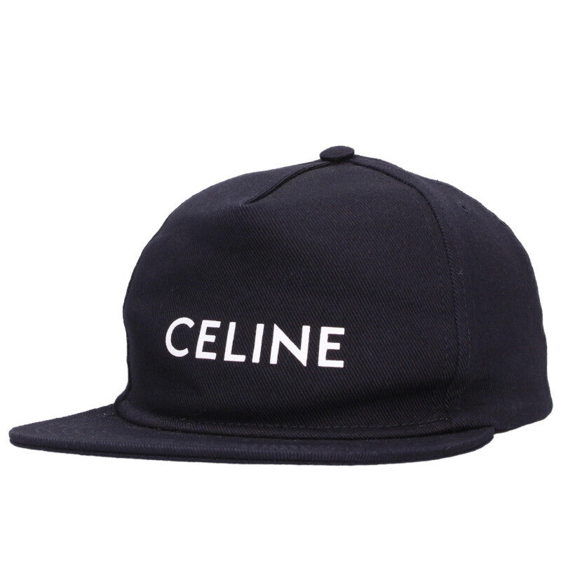 CELINE Logo Print Baseball Cap Black Cotton Size ONE SIZE
