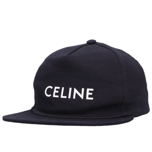 CELINE Logo Print Baseball Cap Black Cotton Size ONE SIZE