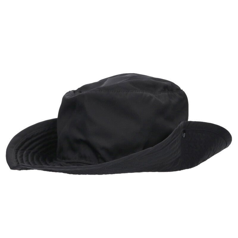 PRADA Triangle Plate Nylon Hat Black Size ONE SIZE