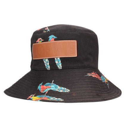 LOEWE Leather Logo Animal Print Hat Multi Size ONE SIZE
