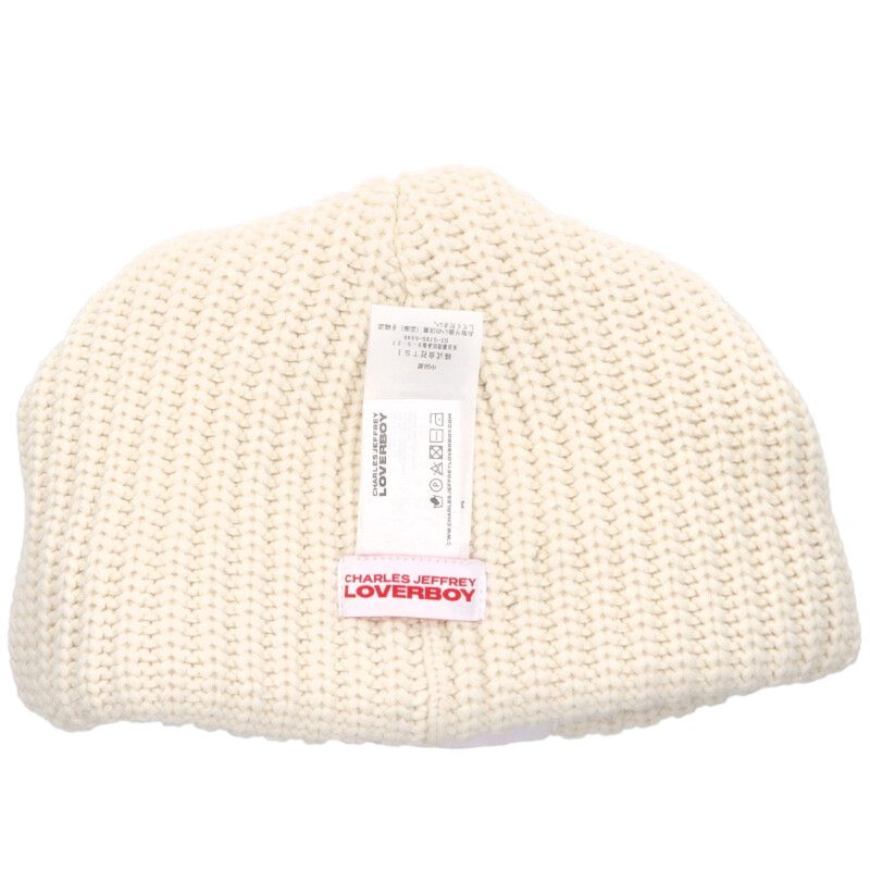 CHARLES JEFFREY LOVERBOY Cat Ear Beanie White Size ONE SIZE