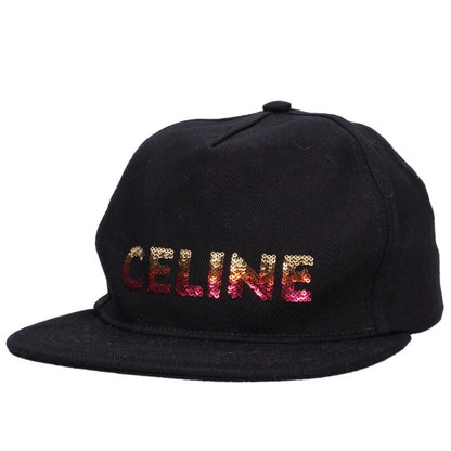 CELINE 22AW Sequin Logo Cap Black Size ONE SIZE