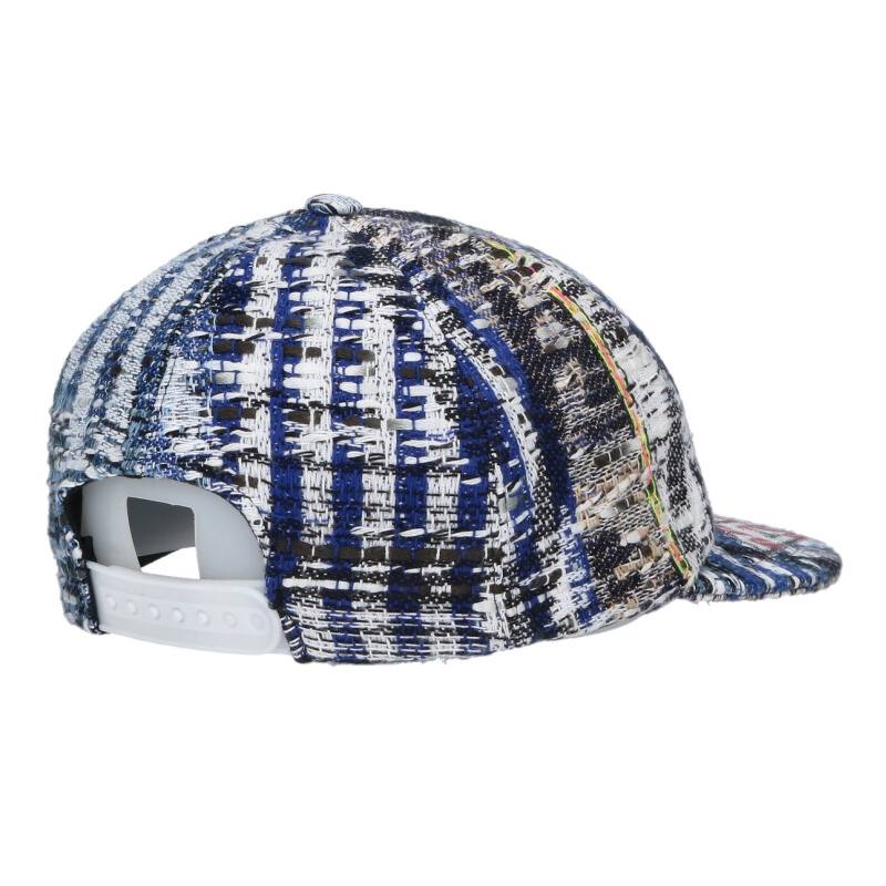 CHANEL Tweed Cap Blue Size ONE SIZE