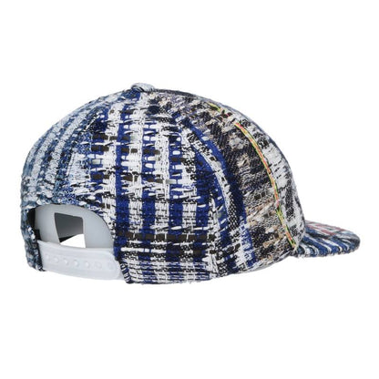CHANEL Tweed Cap Blue Size ONE SIZE