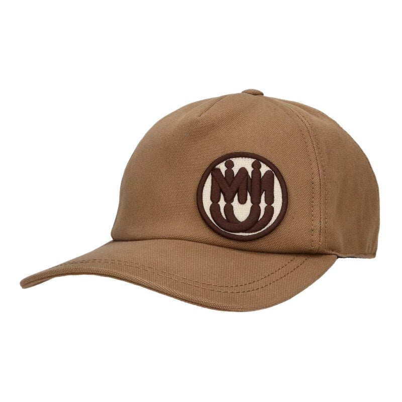 miumiu Logo Embroidered Patch Cap Brown Cotton Size ONE SIZE