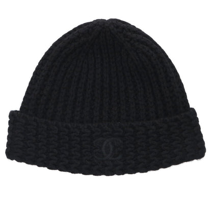 CHANEL Coco Mark Embroidered Cashmere Beanie Size ONE SIZE