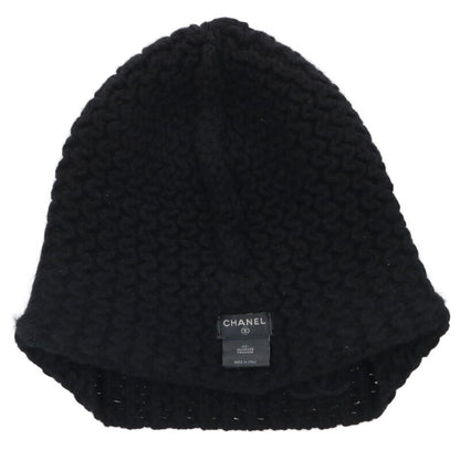CHANEL Coco Mark Embroidered Cashmere Beanie Size ONE SIZE