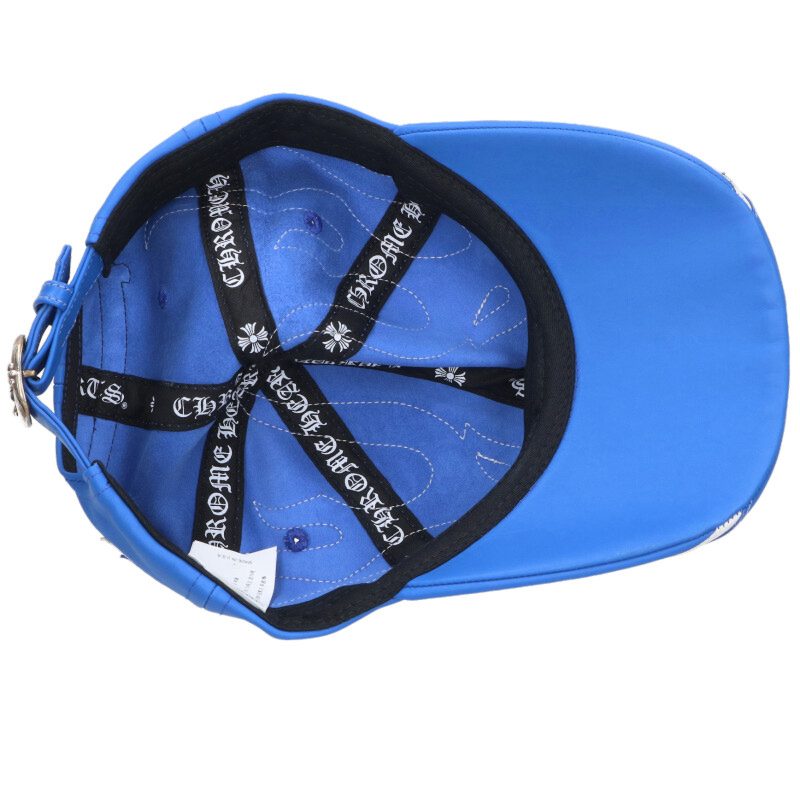 Chrome Hearts Scroll Label Flame Leather Cap Size ONE SIZE