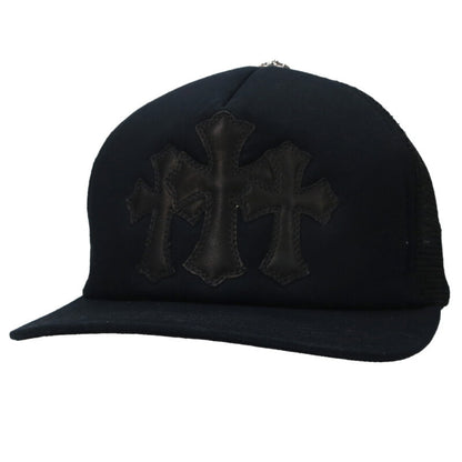 Chrome Hearts TRUCKER CAP 3 Cemetery Leather Size ONE Black