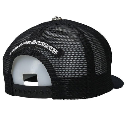 Chrome Hearts TRUCKER CAP 3 Cemetery Leather Size ONE Black