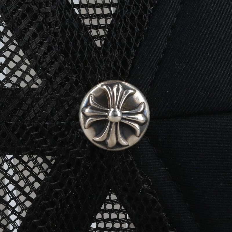 Chrome Hearts TRUCKER CAP 3 Cemetery Leather Size ONE Black
