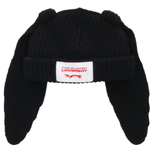 CHARLES JEFFREY LOVERBOY Rabbit Beanie Black Size ONE SIZE