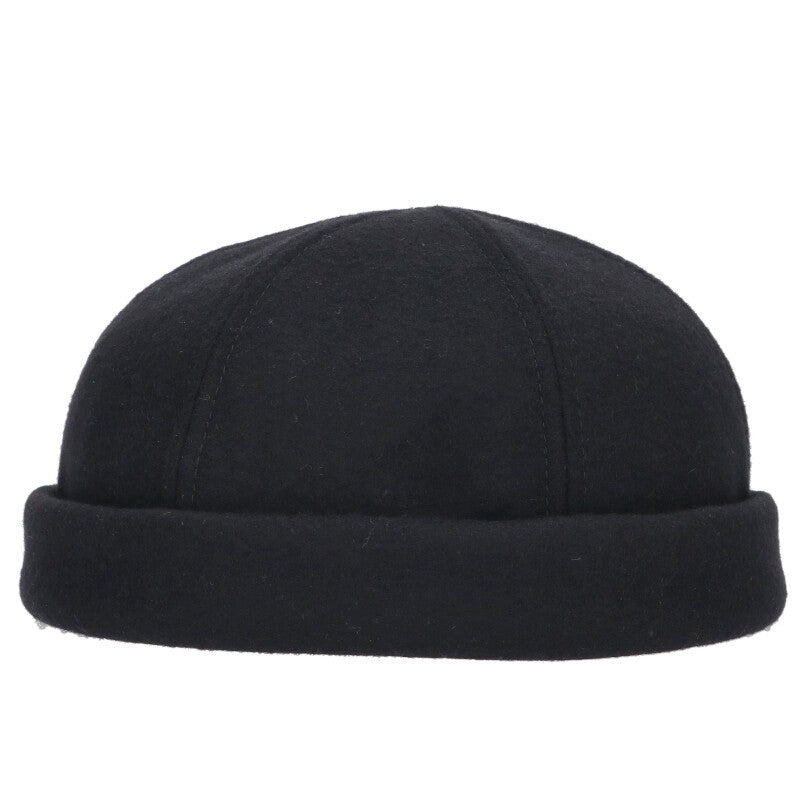 GUCCI Logo Embroidered Wool Hat Black Size ONE SIZE