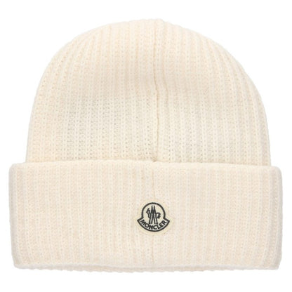 MONCLER x fragment design Logo Patch Wool Knit Beanie White
