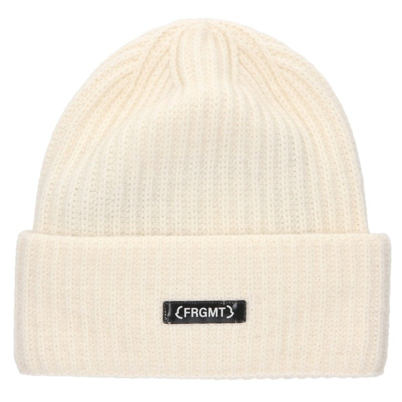 MONCLER x fragment design Logo Patch Wool Knit Beanie White