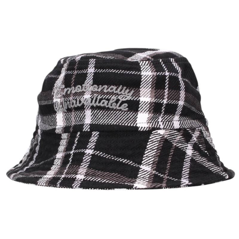 Emotionally Unavailable Plaid Logo Bucket Hat Size ONE SIZE