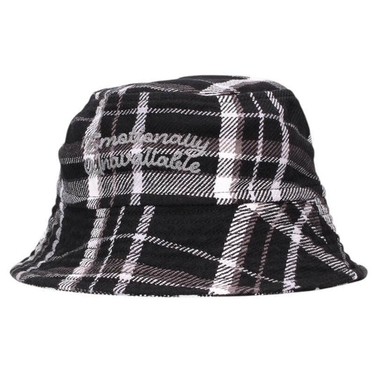 Emotionally Unavailable Plaid Logo Bucket Hat Size ONE SIZE