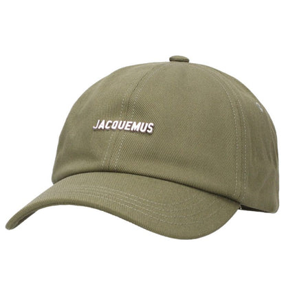 JACQUEMUS 70AW Logo Plate Cap Green Cotton Size ONE SIZE