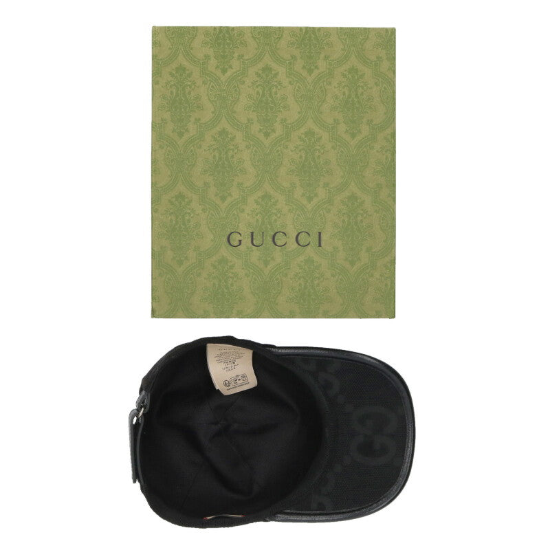 GUCCI Jumbo GG Canvas Cap Black Size ONE SIZE