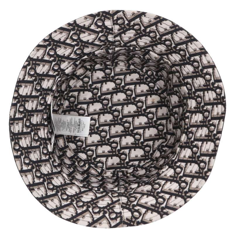 Christian Dior Oblique Lined Bucket Hat Black Size ONE SIZE