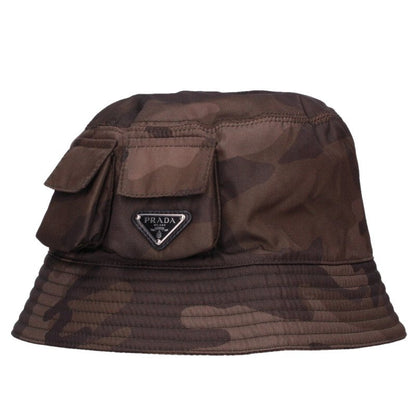 PRADA Re-Nylon Triangle Logo Pouch Bucket Hat Size ONE SIZE