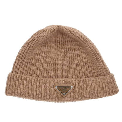 PRADA Triangle Logo Wool Cashmere Hat Size ONE SIZE