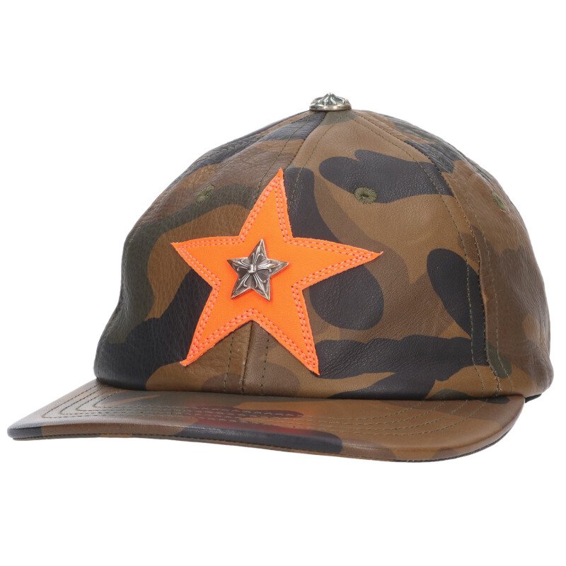 Chrome Hearts Star Patch Leather Camo Cap Size ONE