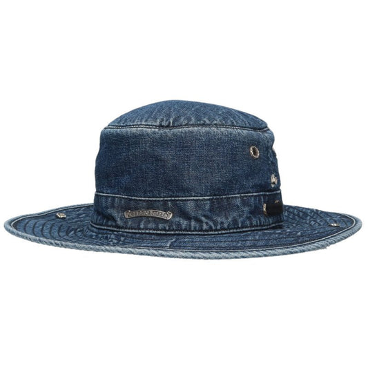 Chrome Hearts CRANK BAIT Denim Bucket Hat Indigo Size 32