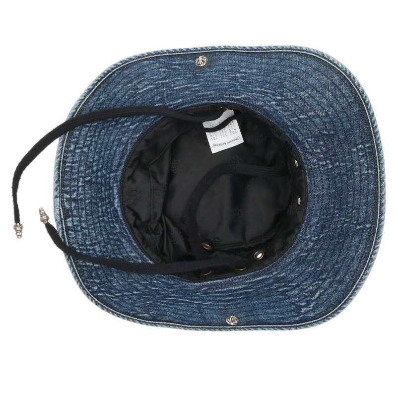 Chrome Hearts CRANK BAIT Denim Bucket Hat Indigo Size 32