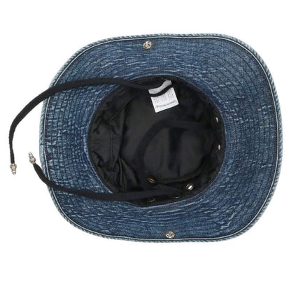 Chrome Hearts CRANK BAIT Denim Bucket Hat Indigo Size 32