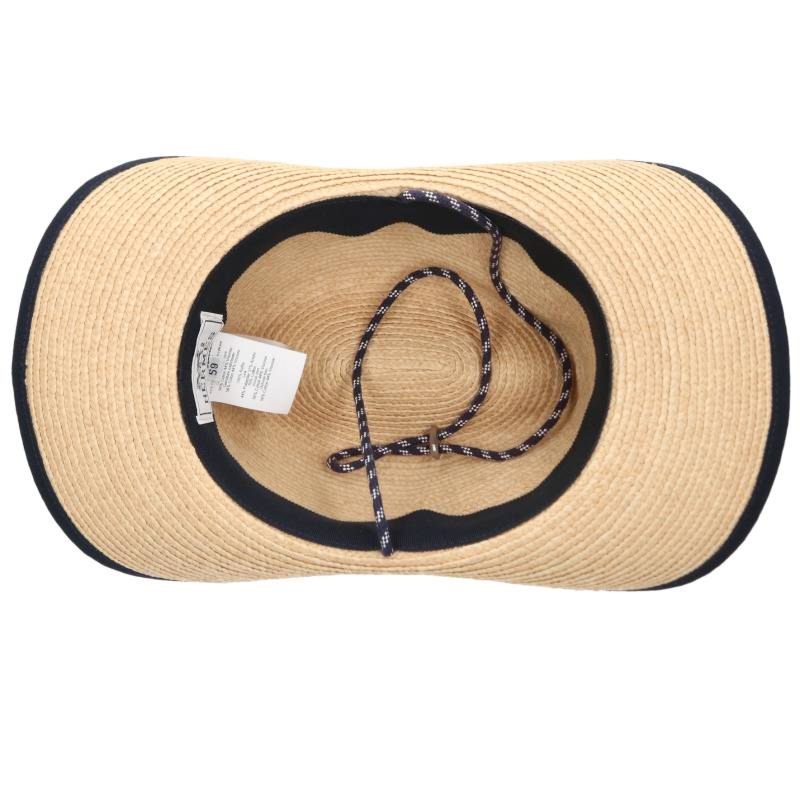 HERMES Side Logo Button Indiana Straw Hat Size ONE SIZE