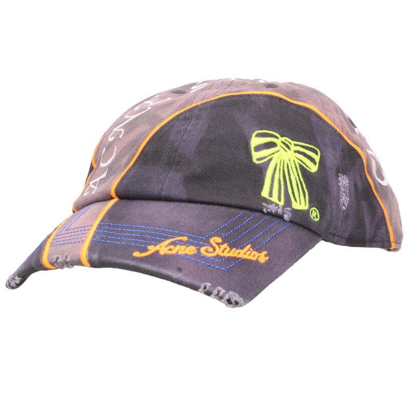 ACNE STUDIOS SS26 Cotton Logo Bi-Color Cap Size ONE Multi