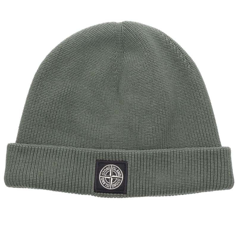 STONEISLAND Logo Patch Cotton Knit Beanie Size ONE SIZE