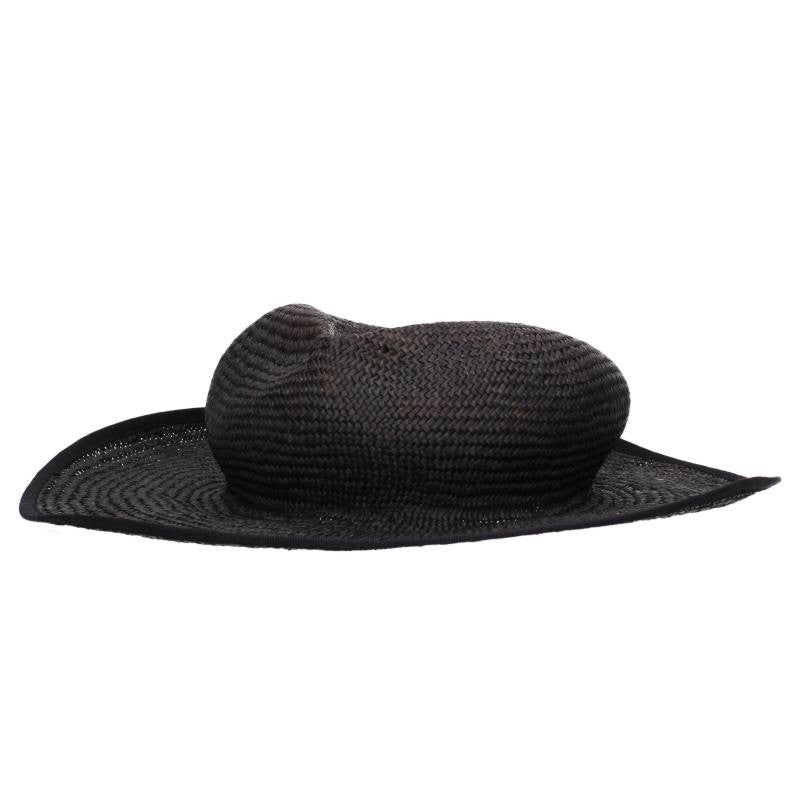 KIJIMA TAKAYUKI Raffia Wide Brim Hat Black Size 1