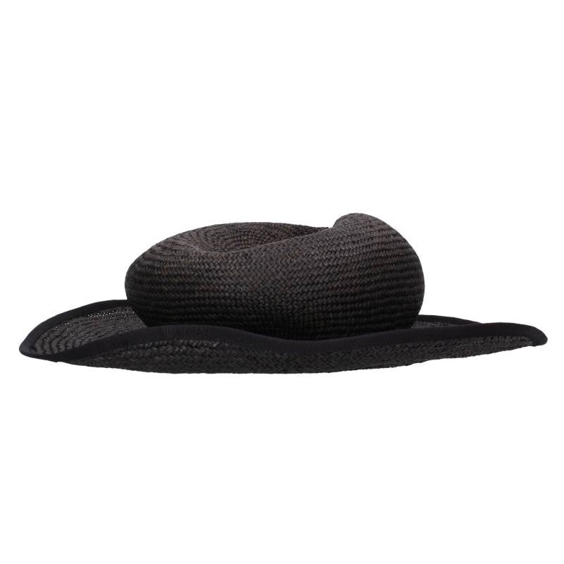KIJIMA TAKAYUKI Raffia Wide Brim Hat Black Size 1