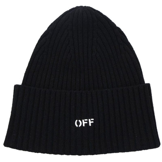 OFF-WHITE Logo Print Wool Beanie Size ONE