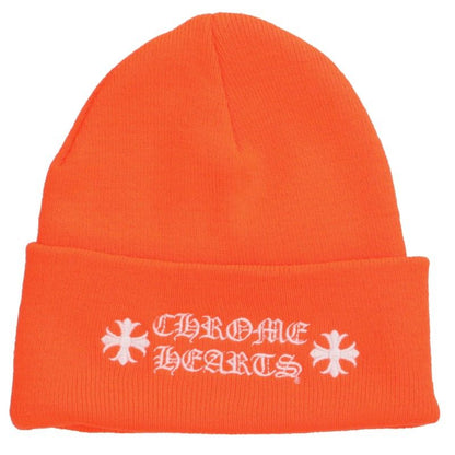 Chrome Hearts Orange Wool Logo Beanie Size ONE