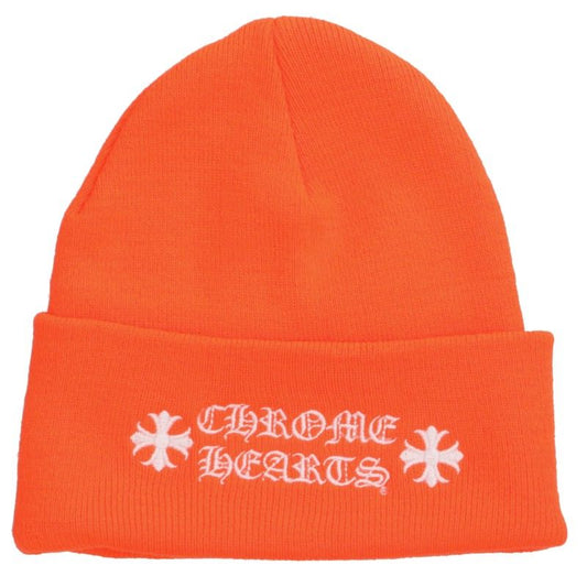 Chrome Hearts Orange Wool Logo Beanie Size ONE