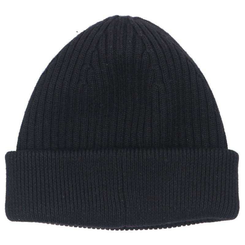 LOEWE Logo Embroidered Wool Knit Beanie Black