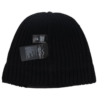 PRADA RE-NYLON Logo Plate Beanie Size L