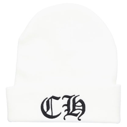 Chrome Hearts CH Logo Emb Acrylic Beanie White Size ONE SIZE