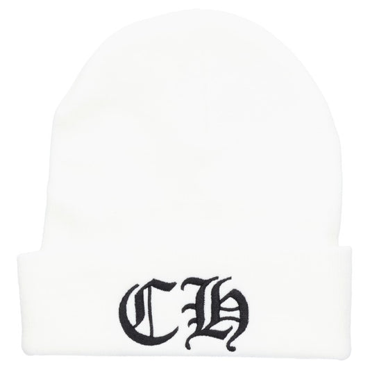 Chrome Hearts CH Logo Emb Acrylic Beanie White Size ONE SIZE