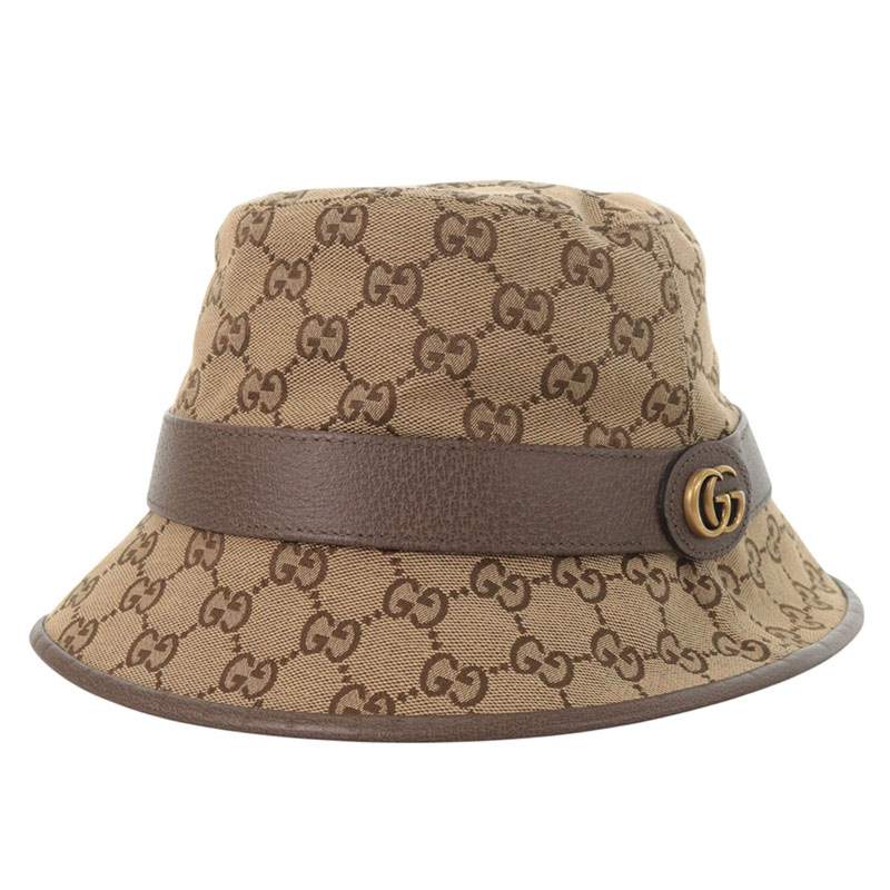 GUCCI GG Canvas Fedora Hat Size L
