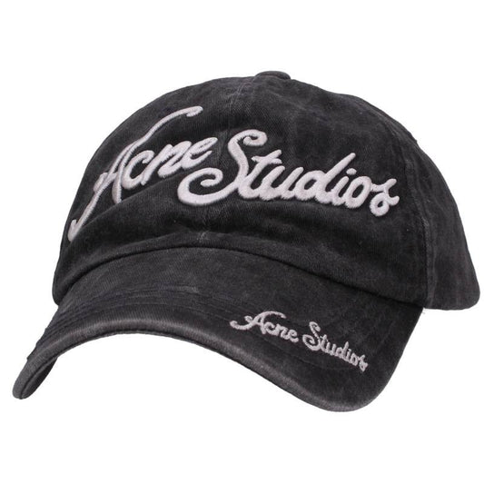 ACNE STUDIOS Logo Embroidered Cotton Hat Dark Size ONE SIZE