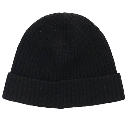 CELINE Logo Embroidered Wool Beanie Black Size TU