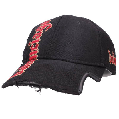 BALENCIAGA Logo Embroidery Vintage Cap Black/Red Size M
