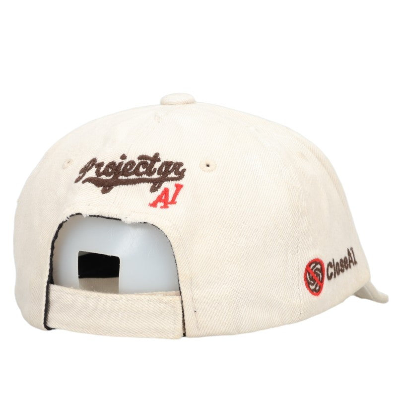 PROJECT GR LA Embroidery Cotton Light Beige Hat Size ONE SIZE