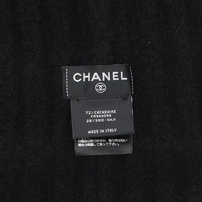 CHANEL Sequin Logo Cashmere Silk Beanie Black Size ONE SIZE