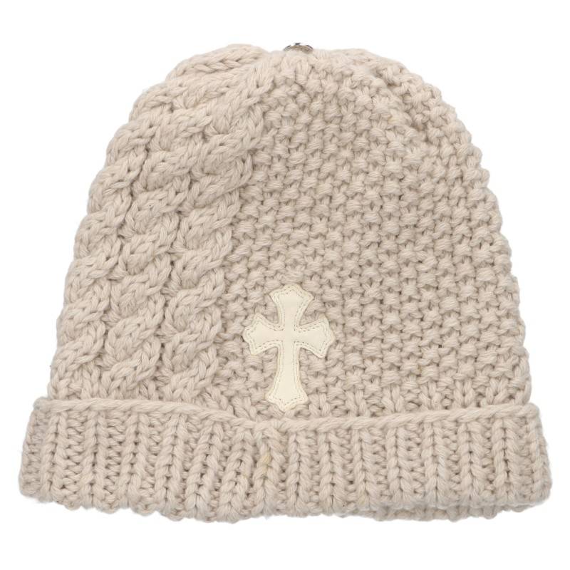 Chrome Hearts Cashmere Cross Beanie Beige Size ONE SIZE